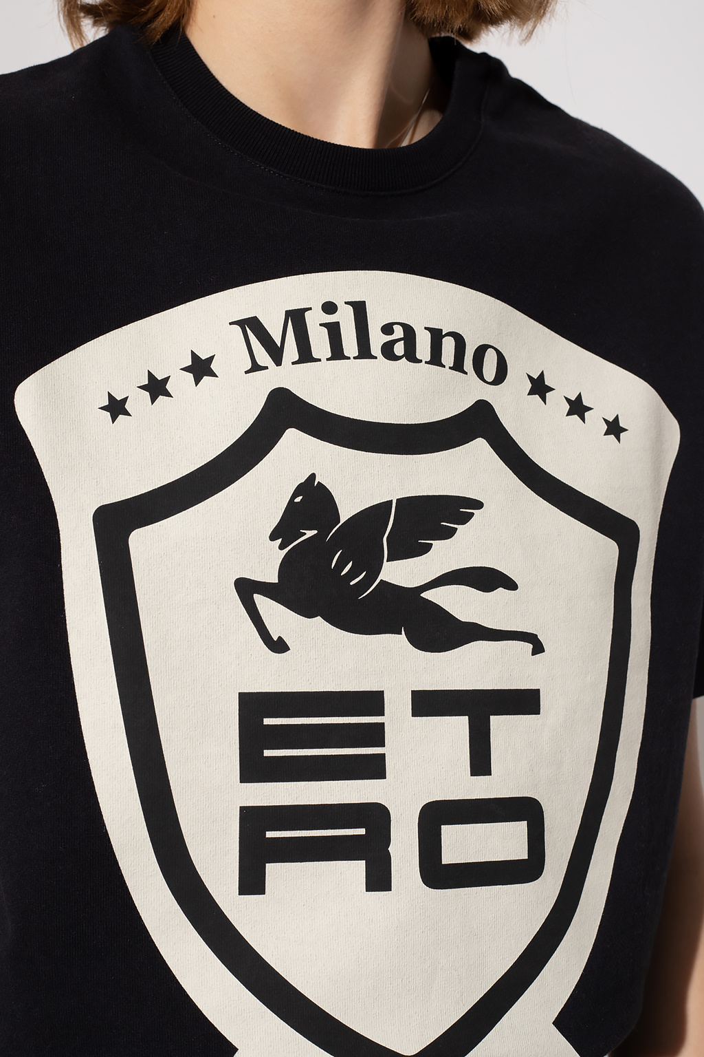 【送料&関税込】Etro Logo T-shirt ETRO logo-embroidered Cotton T-shirt | White | FARFETCH